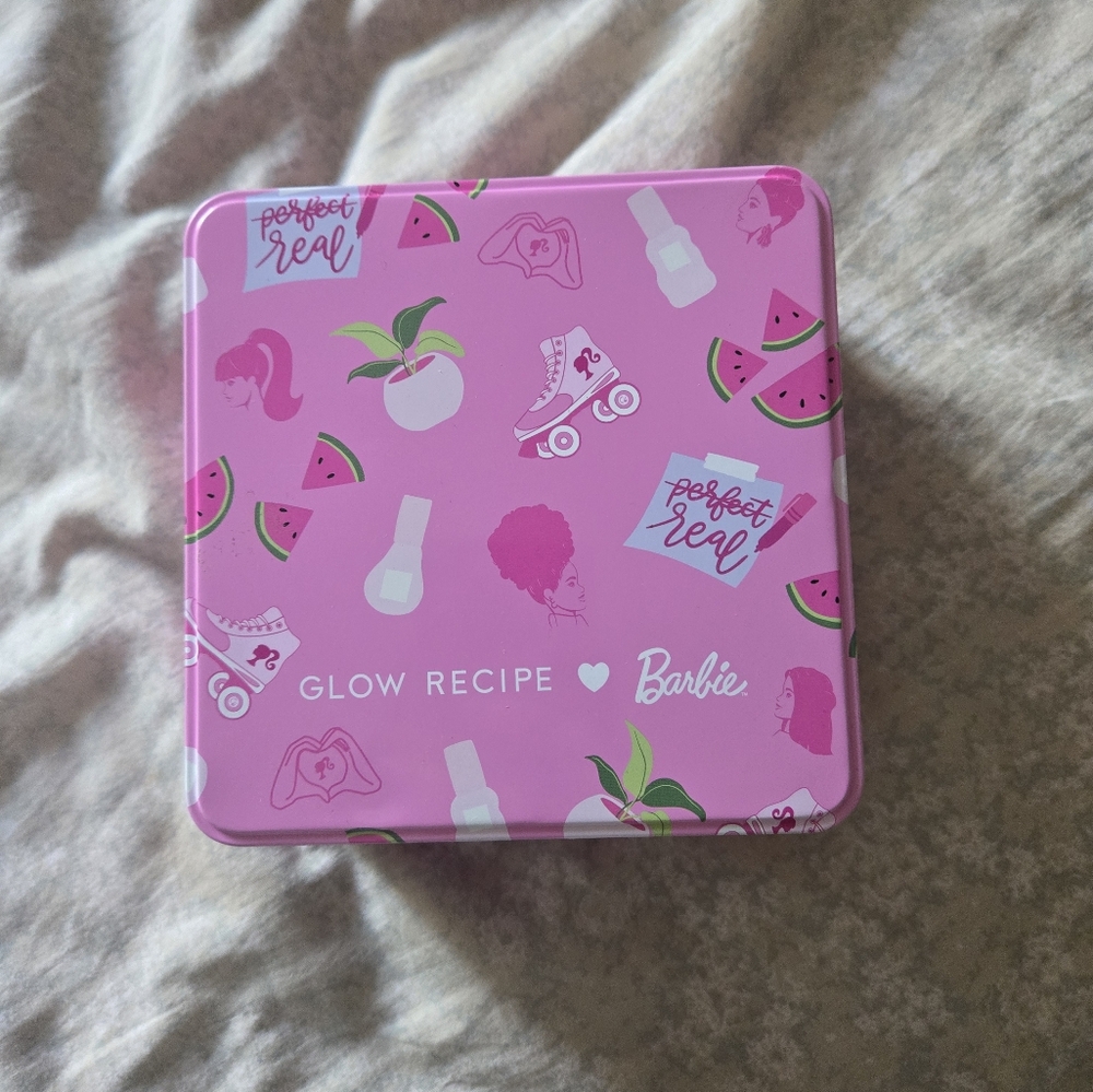Glow Recipe limited edition collectible Barbie tin box